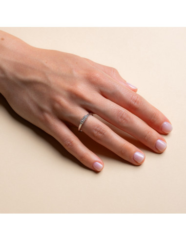 Anello Trilogy Oro Bianco 18kt Diamanti AN825041