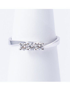 Anello Trilogy Oro Bianco 18kt Diamanti AN825042