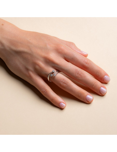 Anello Trilogy Oro Bianco 18kt Diamanti AN825043