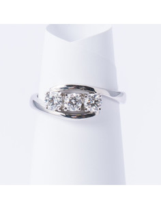 Anello Trilogy Oro Bianco 18kt Diamanti AN825044