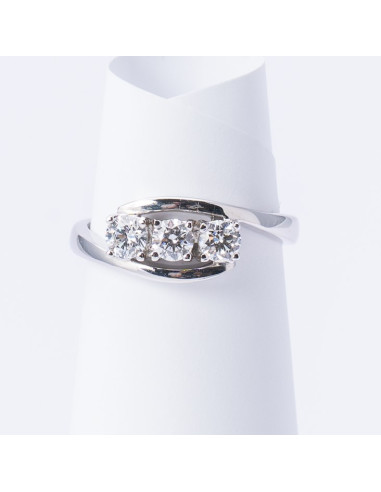 Anello Trilogy Oro Bianco 18kt Diamanti AN825044