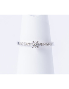 Anello Solitario Oro Bianco 18kt Diamanti AN825046