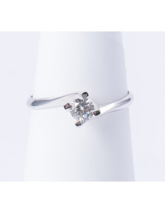 Anello Solitario Oro Bianco 18kt Diamanti AN825048