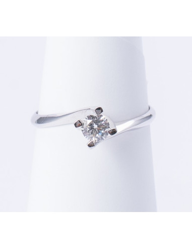 Anello Solitario Oro Bianco 18kt Diamanti AN825048