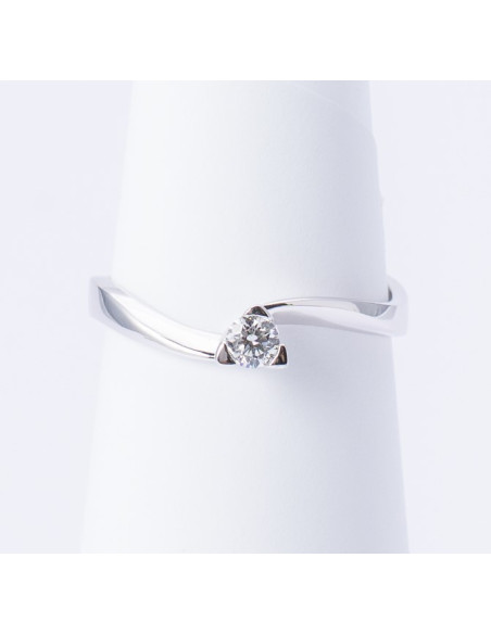 Anello Solitario Oro Bianco 18kt Diamanti AN825049