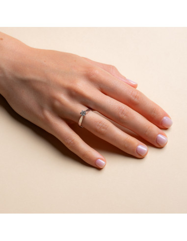 Anello Solitario Oro Bianco 18kt Diamanti AN825050