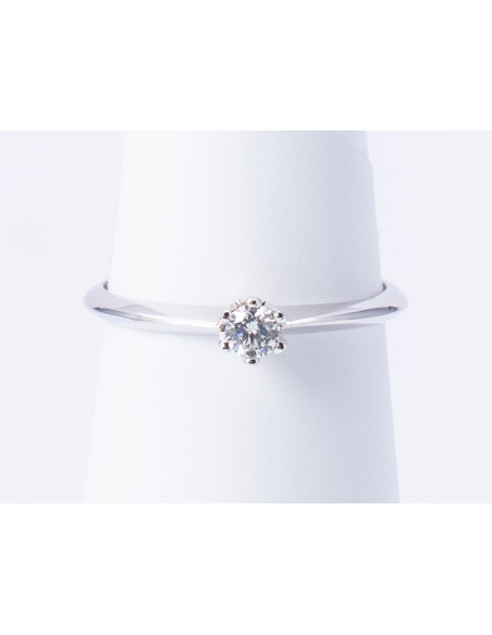 Anello Solitario Oro Bianco 18kt Diamanti AN825052