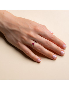 Anello Oro Bianco 18kt Rubino Ovale e Diamanti AN825032 2