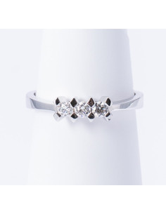 Anello Trilogy Oro Bianco 18kt Diamanti AN825036