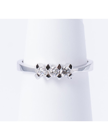 Anello Trilogy Oro Bianco 18kt Diamanti AN825036