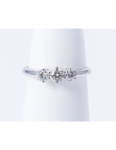 Anello Trilogy Oro Bianco 18kt Diamanti AN825038