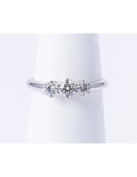 Anello Trilogy Oro Bianco 18kt Diamanti AN825038