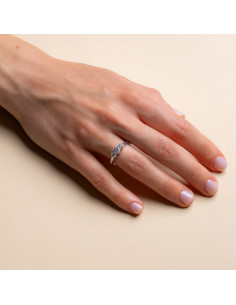 Anello Trilogy Oro Bianco 18kt Diamanti AN825038 2