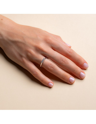 Anello Trilogy Oro Bianco 18kt Diamanti AN825039