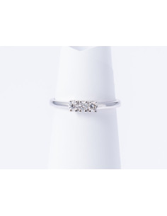 Anello Trilogy Oro Bianco 18kt Diamanti AN825041