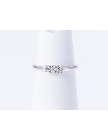 Anello Trilogy Oro Bianco 18kt Diamanti AN825041